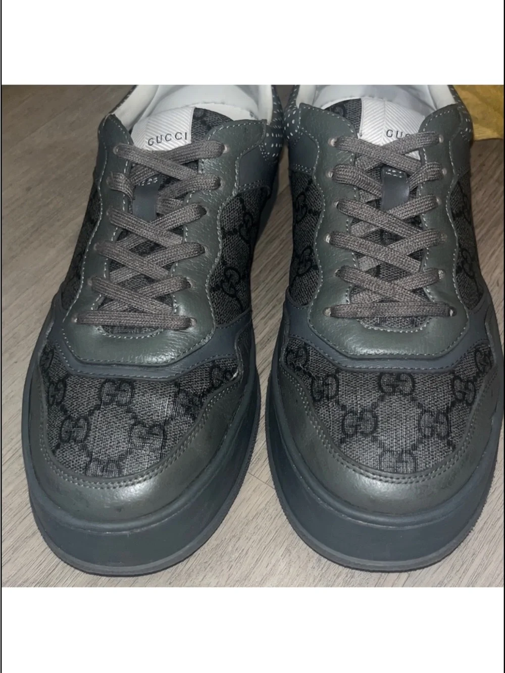 Gucci Men's Charcoal Gray GG Monogram Low-Top Sneakers